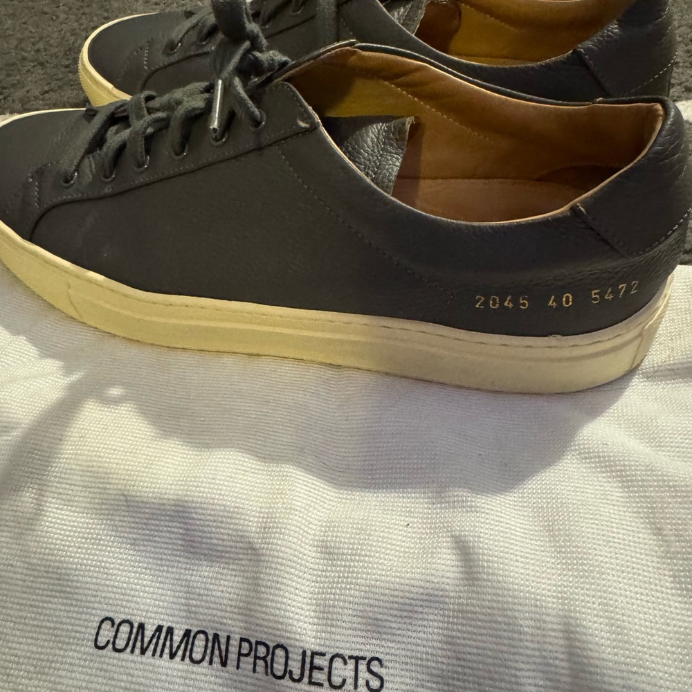 Common Projects Dark Gray Sneakers with Cream Sole